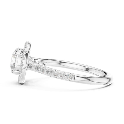 Round Halo Lab Grown Diamond Engagement Ring