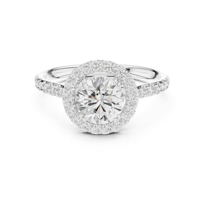 Round Halo Lab Grown Diamond Engagement Ring