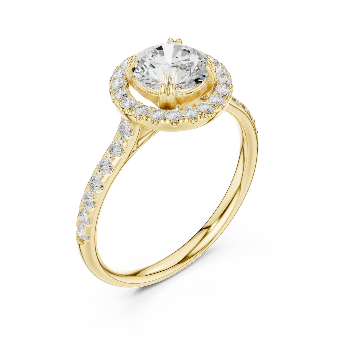 Round Halo Lab Grown Diamond Engagement Ring
