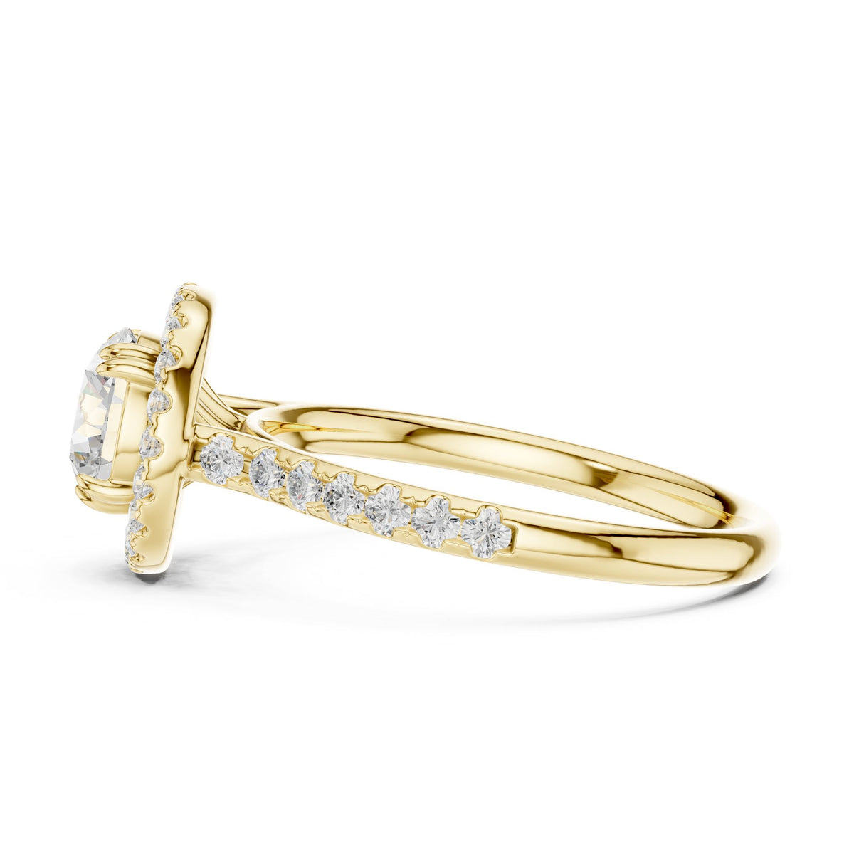 Round Halo Lab Grown Diamond Engagement Ring