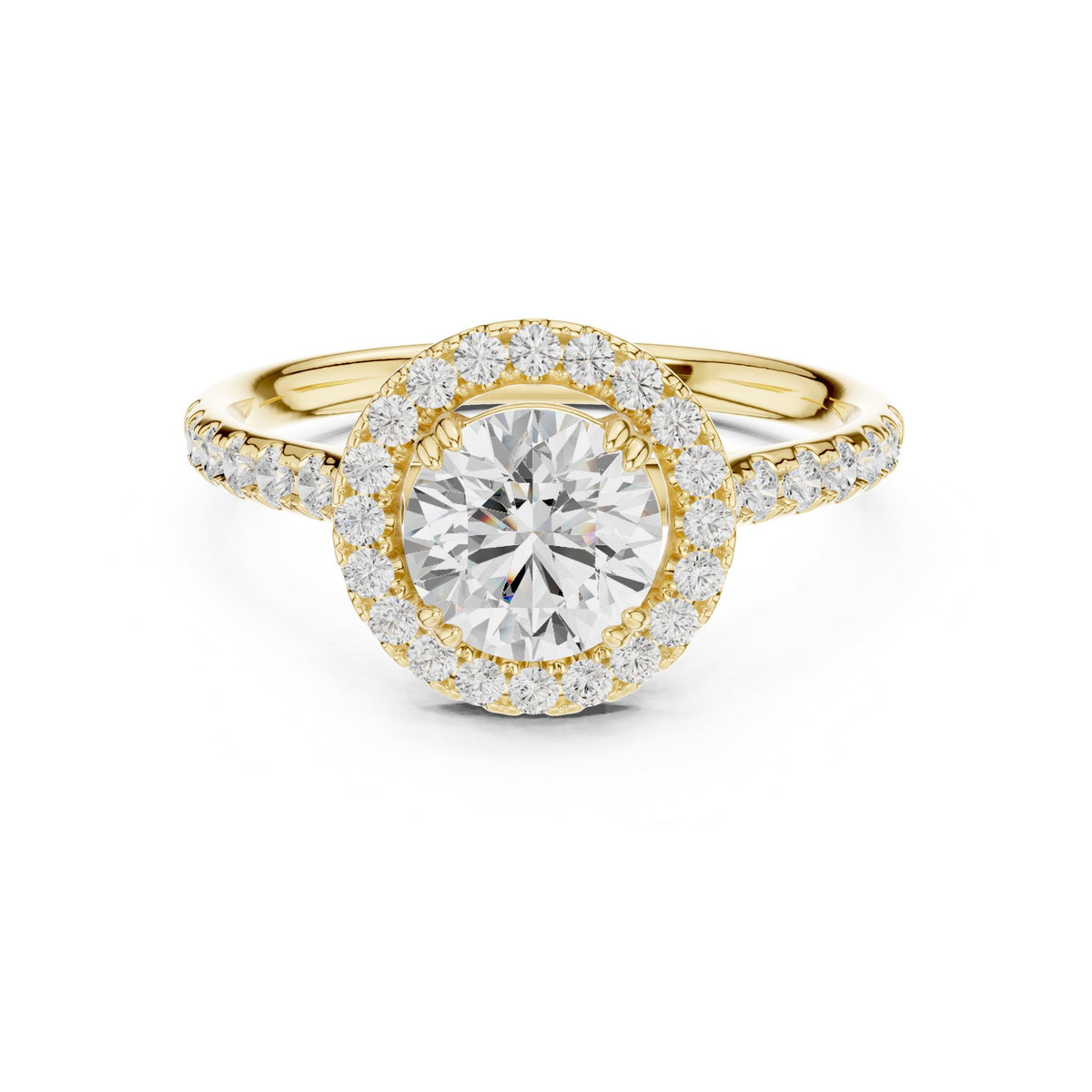 Round Halo Lab Grown Diamond Engagement Ring