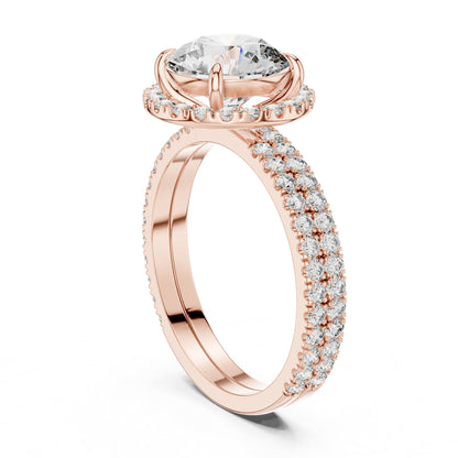 Round Halo Lab Grown Diamond Engagement Ring