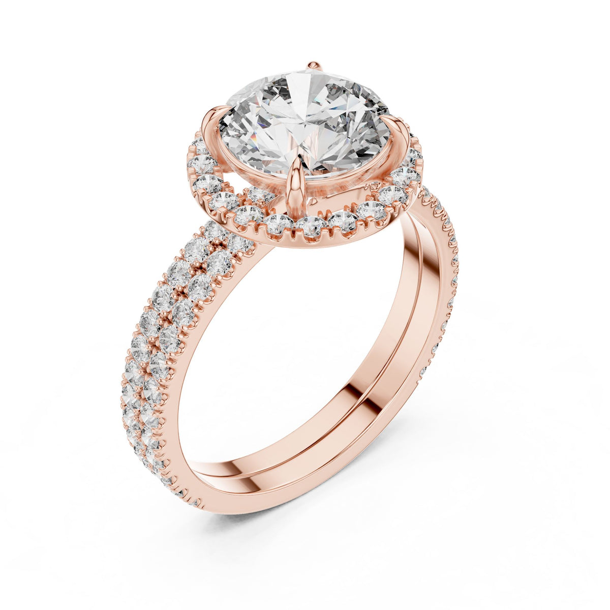 Round Halo Lab Grown Diamond Engagement Ring