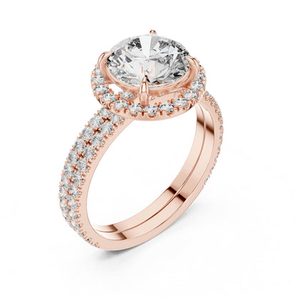 Round Halo Lab Grown Diamond Engagement Ring