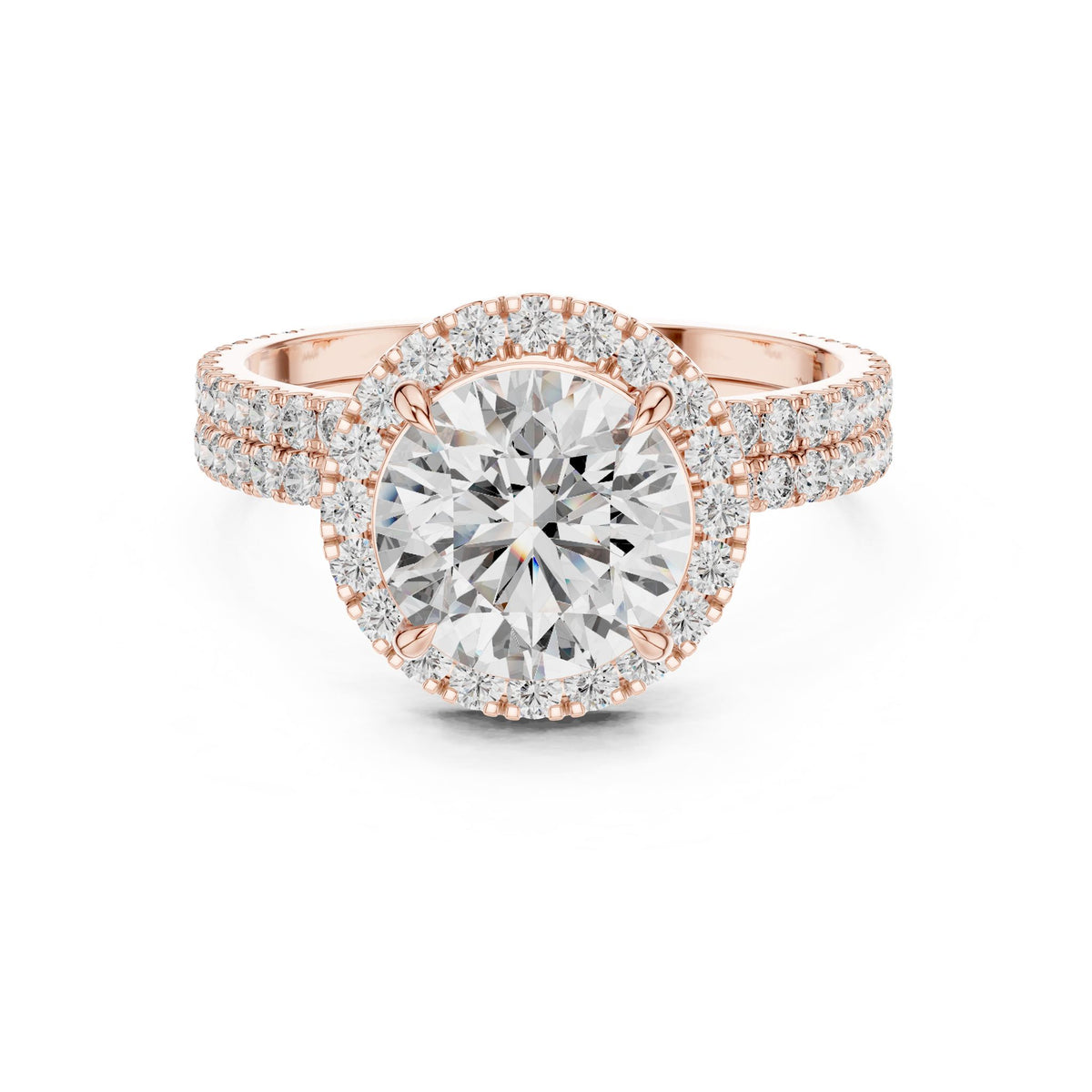 Round Halo Lab Grown Diamond Engagement Ring