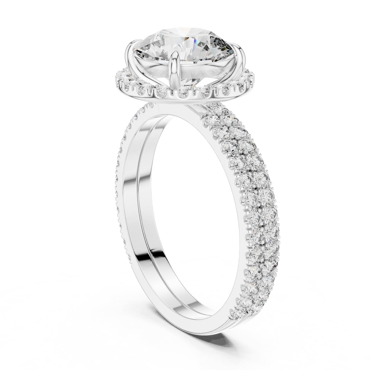 Round Halo Lab Grown Diamond Engagement Ring
