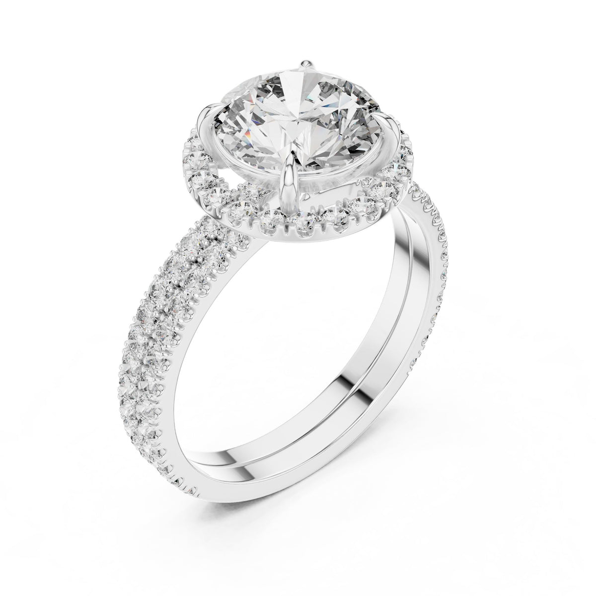 Round Halo Lab Grown Diamond Engagement Ring
