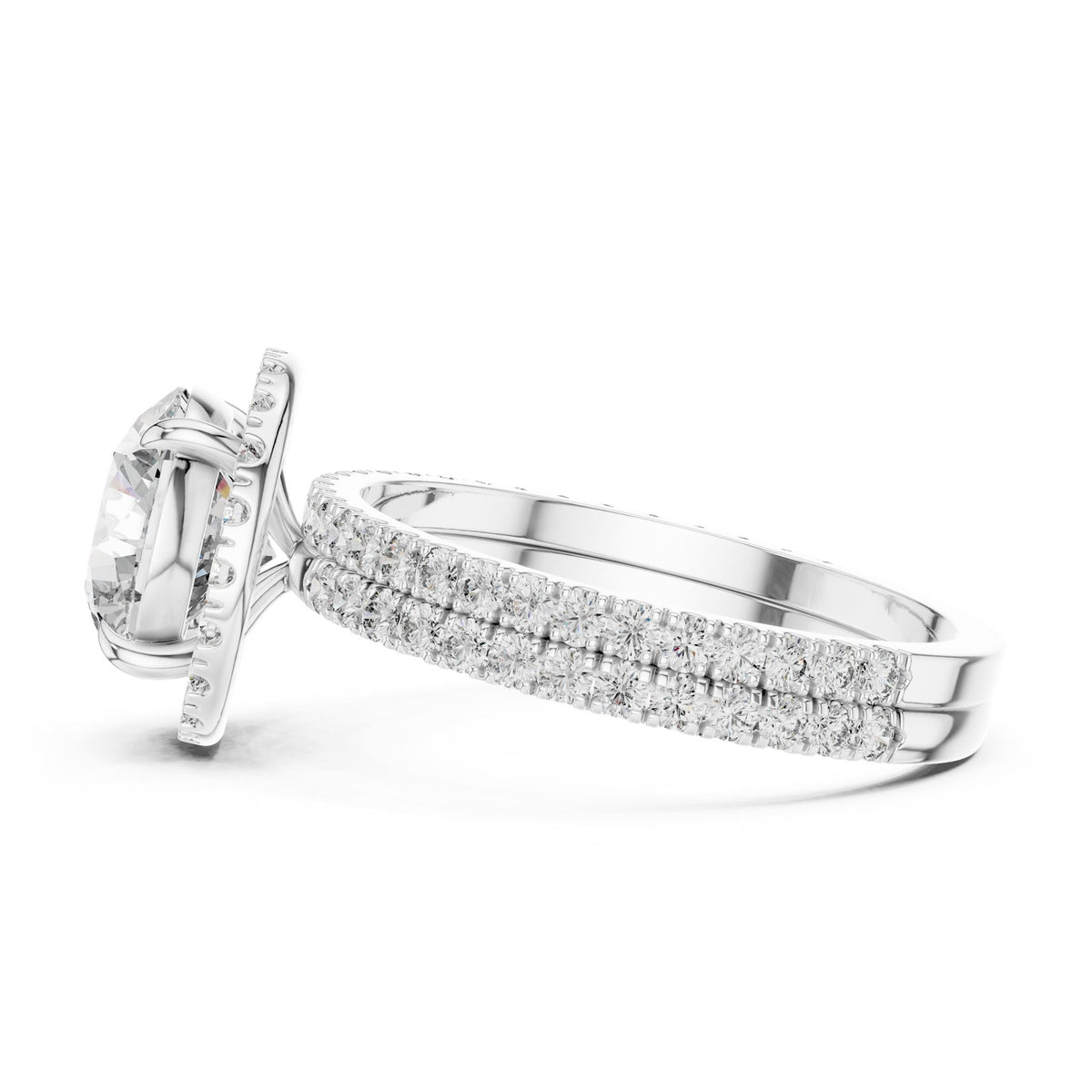 Round Halo Lab Grown Diamond Engagement Ring