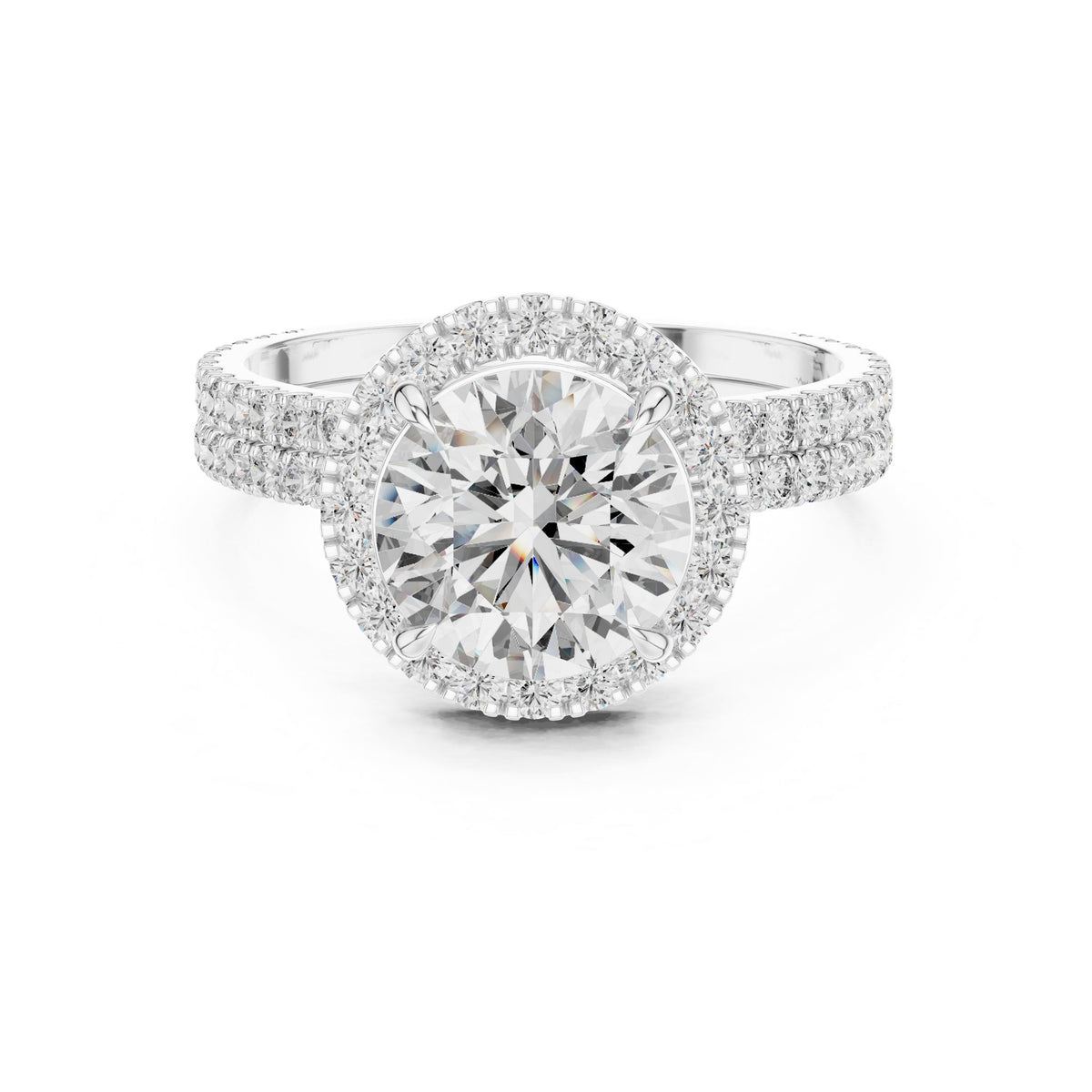 Round Halo Lab Grown Diamond Engagement Ring