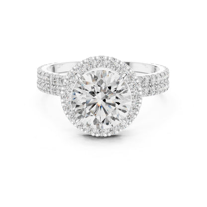 Round Halo Lab Grown Diamond Engagement Ring
