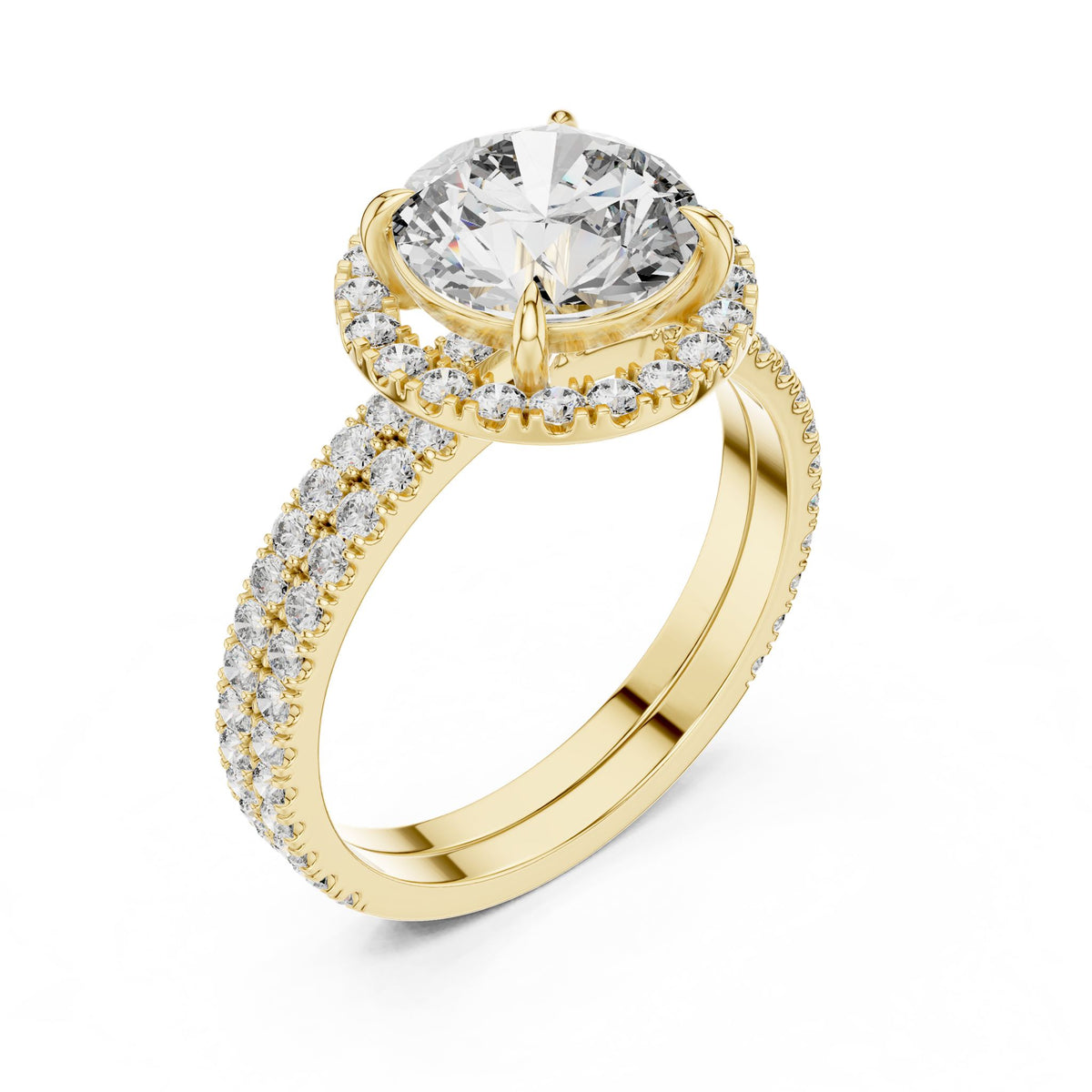 Round Halo Lab Grown Diamond Engagement Ring