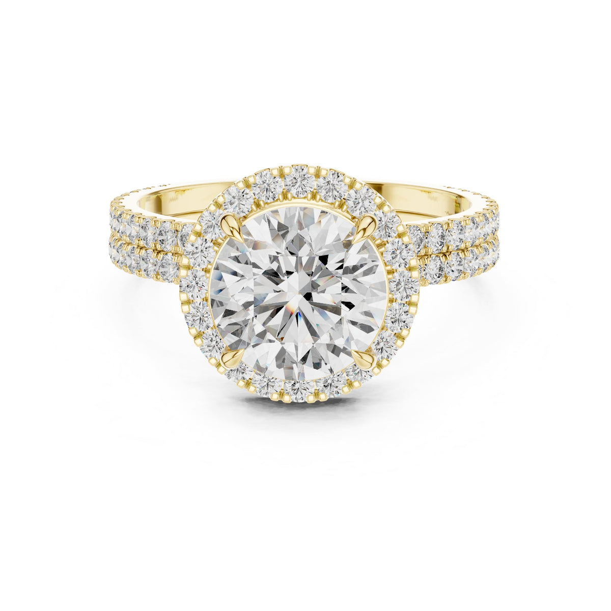Round Halo Lab Grown Diamond Engagement Ring