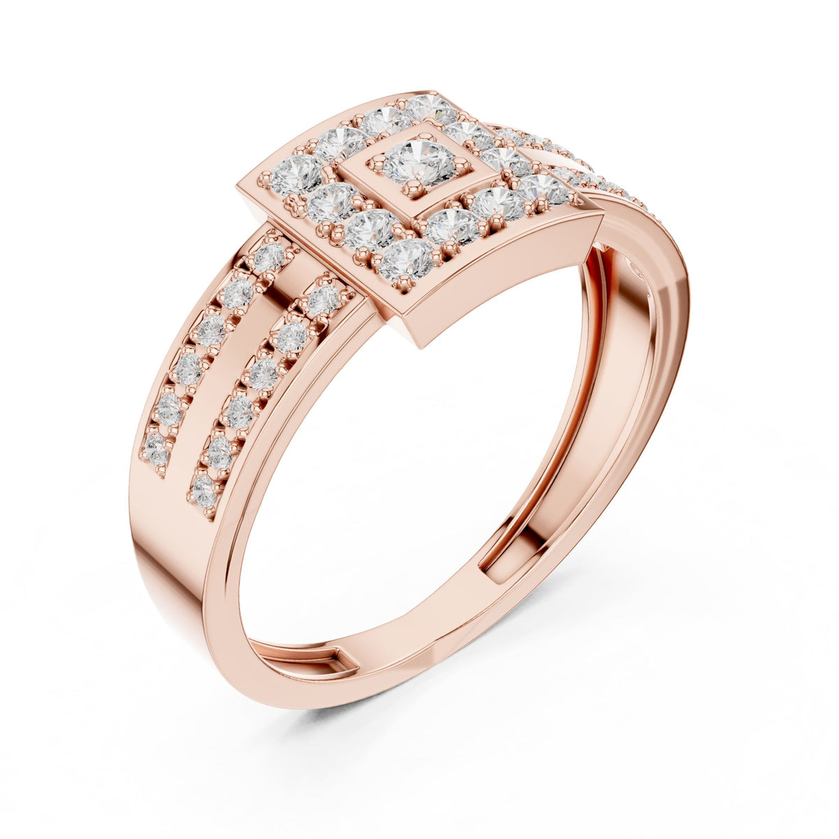 Round Halo Lab Grown Diamond Engagement Ring