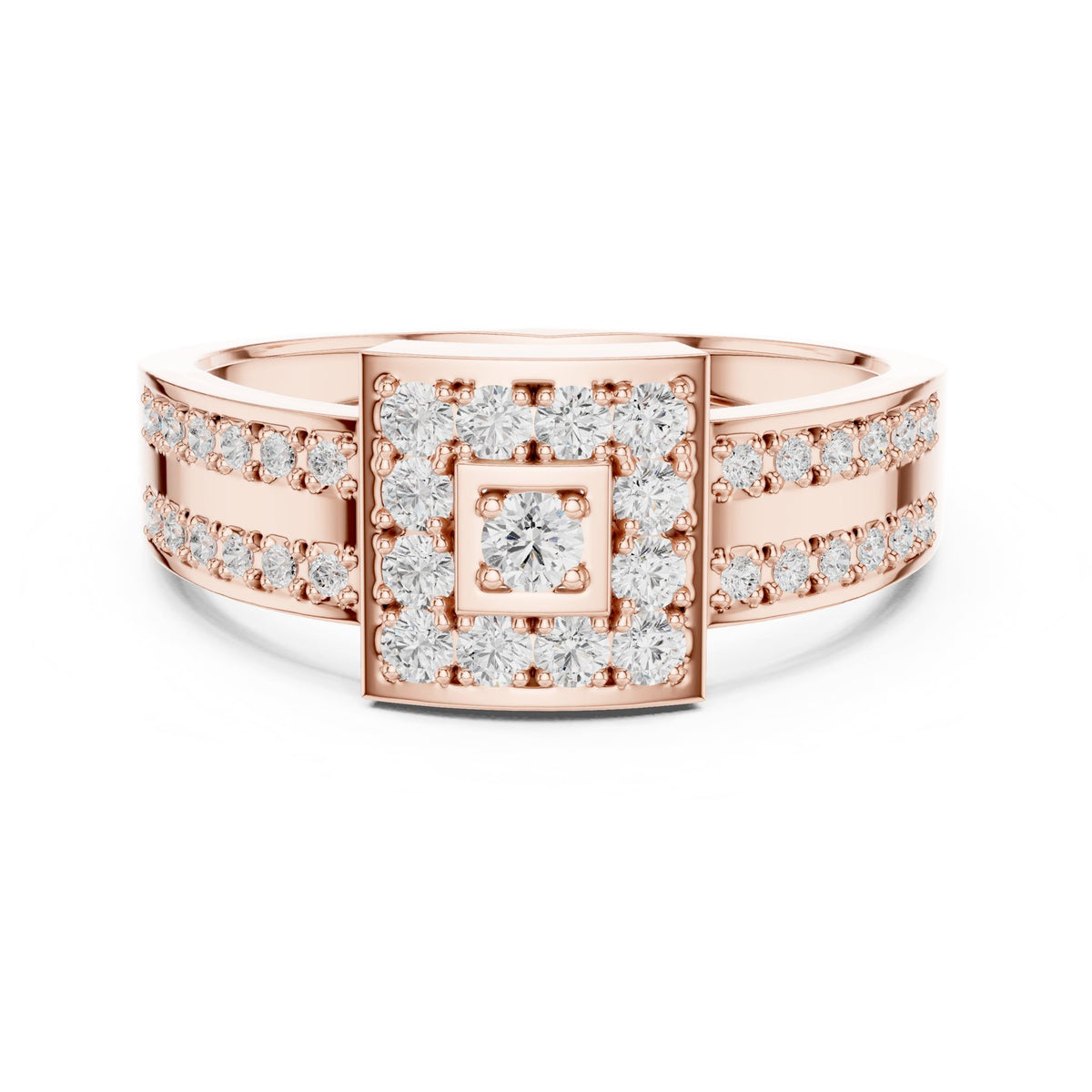 Round Halo Lab Grown Diamond Engagement Ring