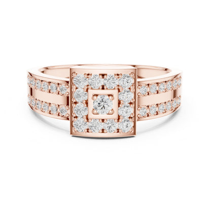 Round Halo Lab Grown Diamond Engagement Ring