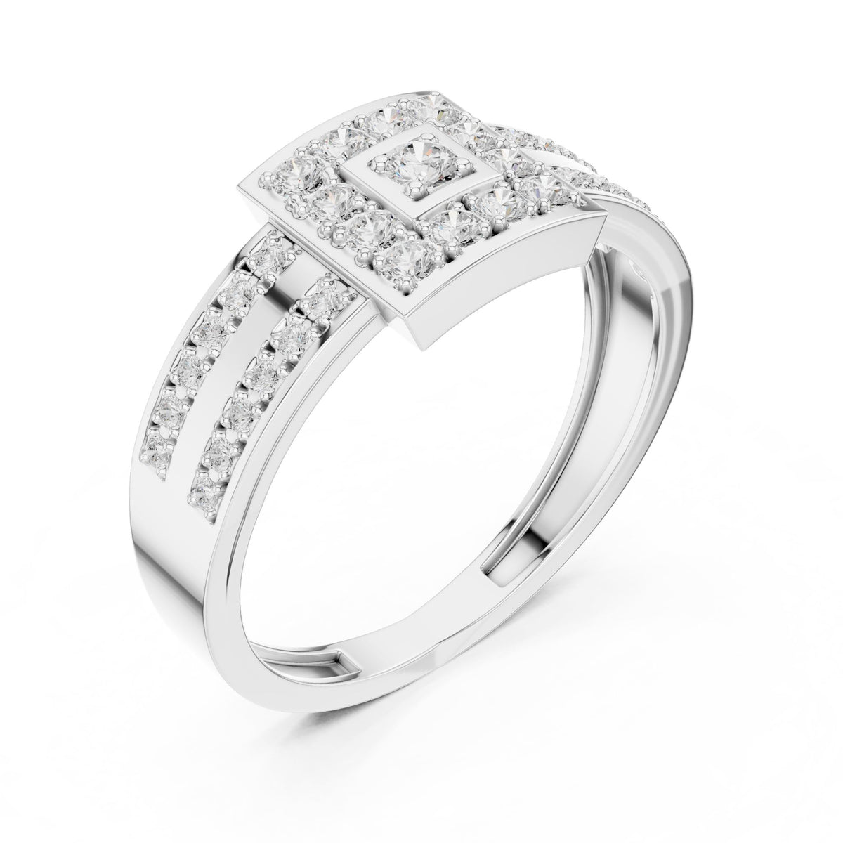 Round Halo Lab Grown Diamond Engagement Ring