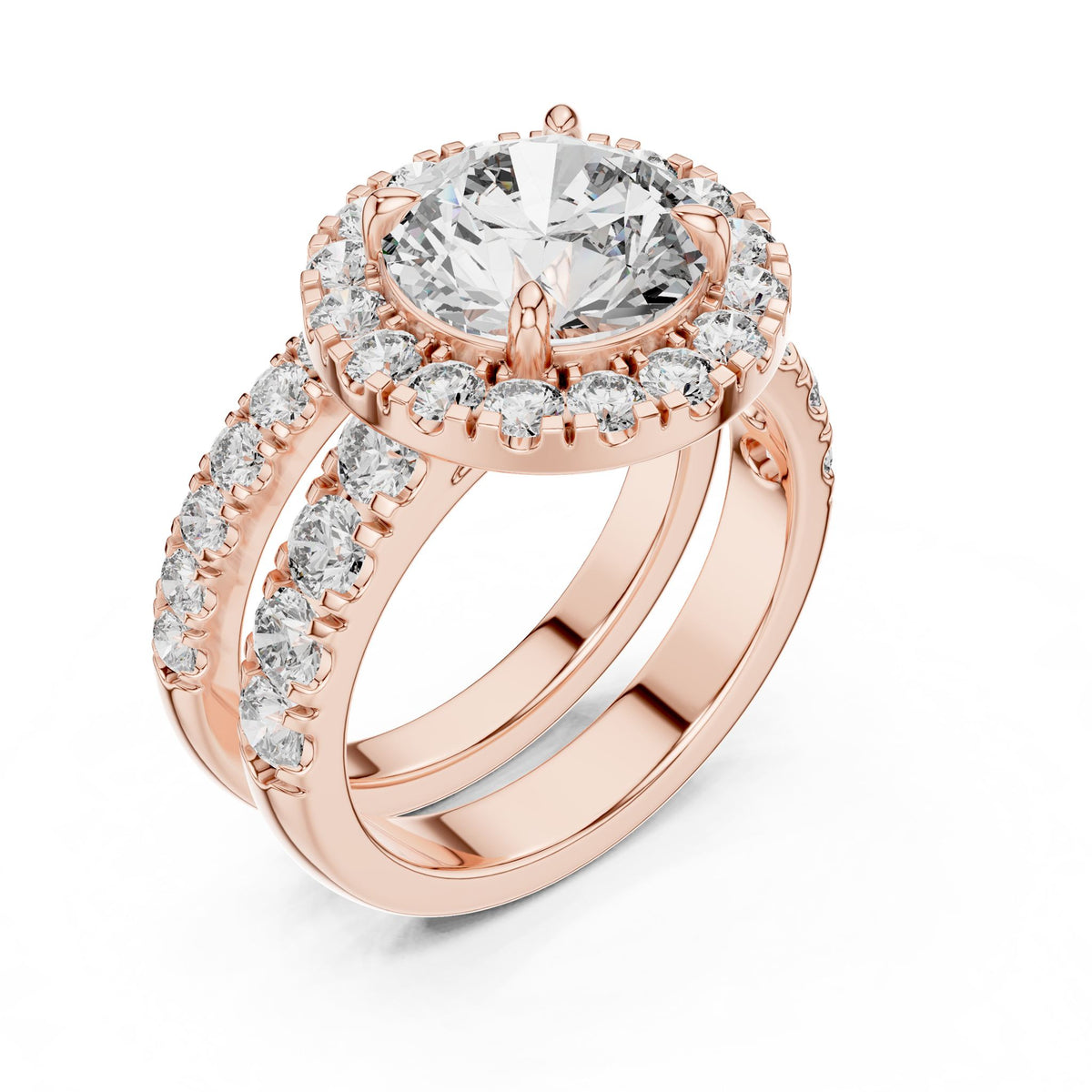 Round Halo Lab Grown Diamond Engagement Ring