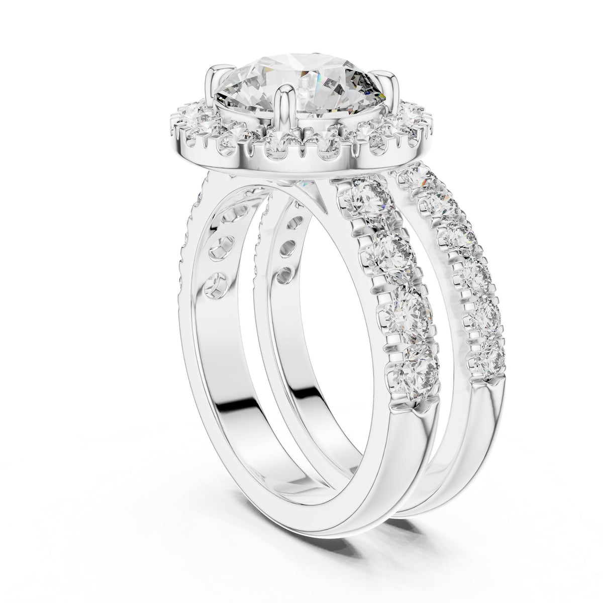 Round Halo Lab Grown Diamond Engagement Ring