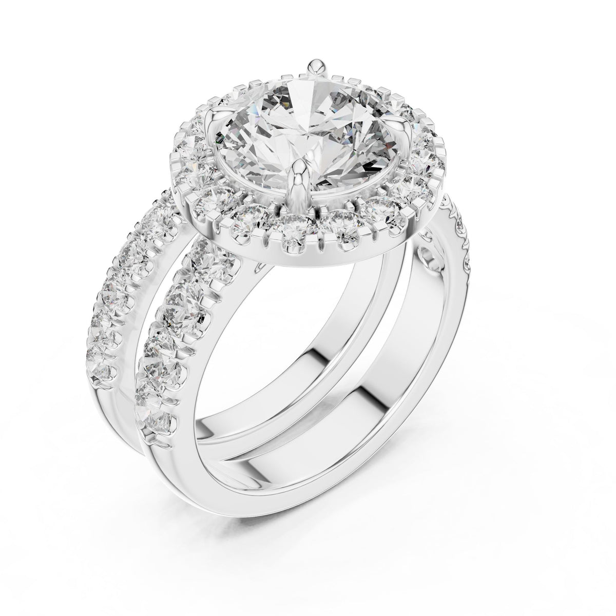 Round Halo Lab Grown Diamond Engagement Ring