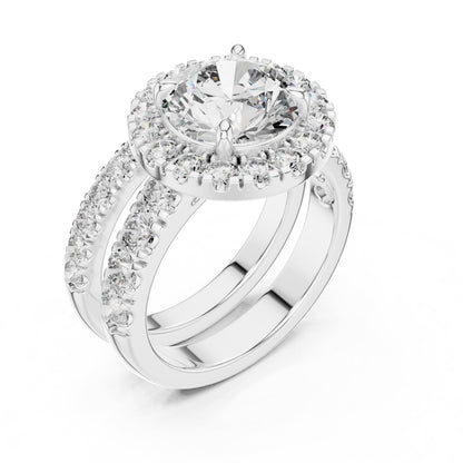 Round Halo Lab Grown Diamond Engagement Ring