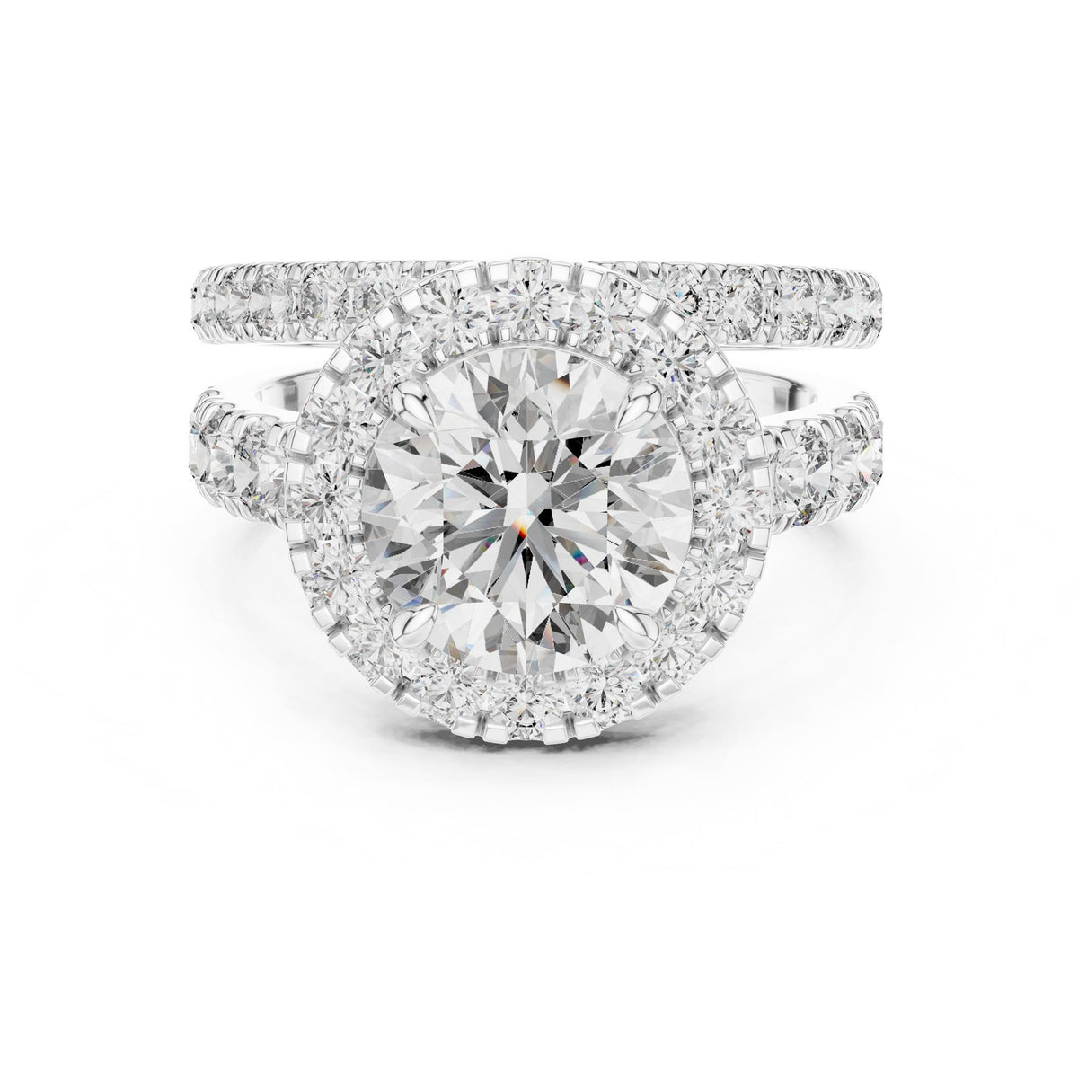 Round Halo Lab Grown Diamond Engagement Ring