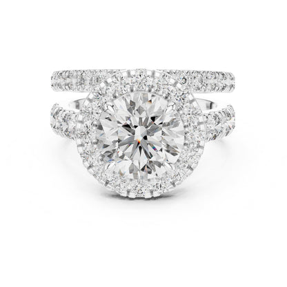 Round Halo Lab Grown Diamond Engagement Ring