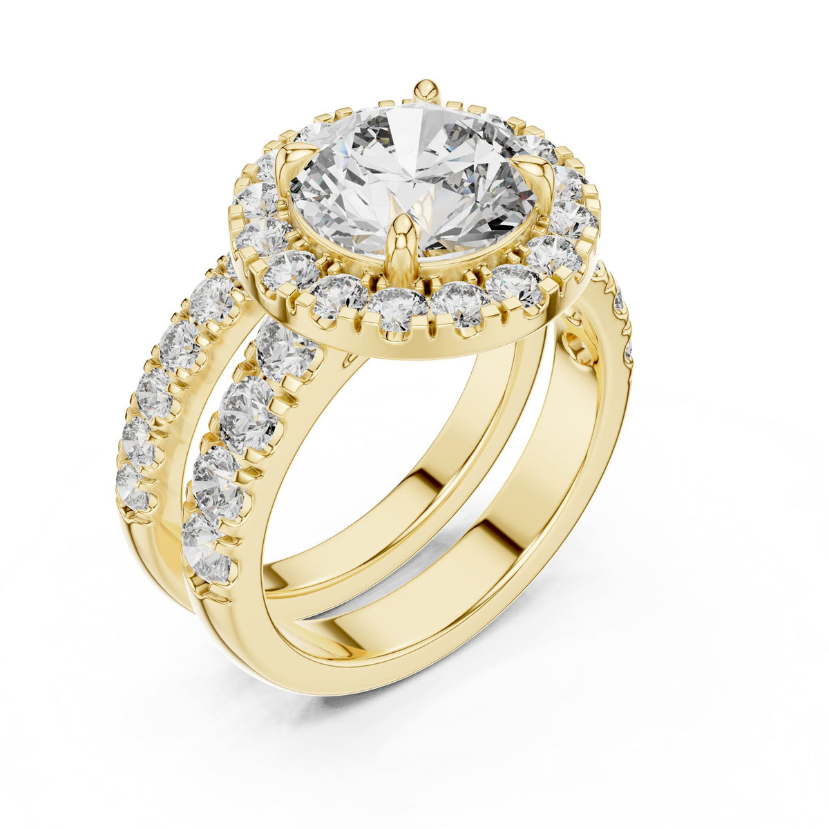 Round Halo Lab Grown Diamond Engagement Ring