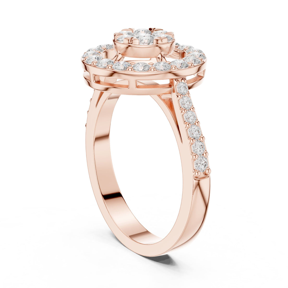 Round Halo Lab Grown Diamond Engagement Ring