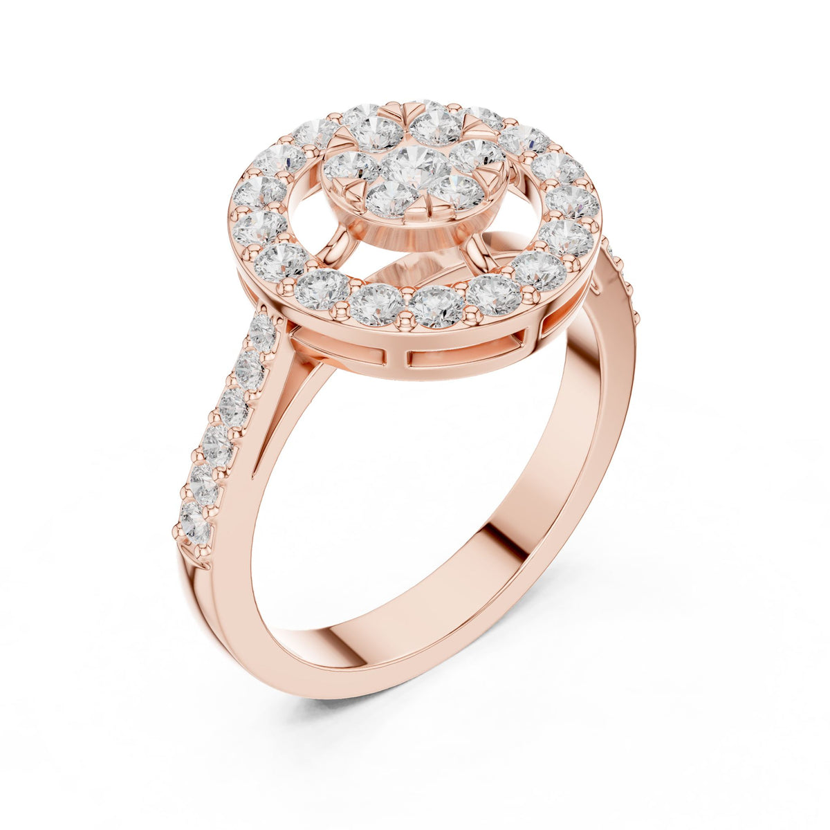 Round Halo Lab Grown Diamond Engagement Ring