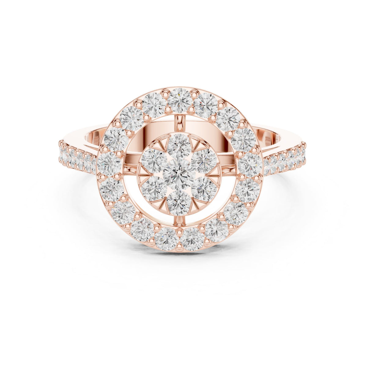 Round Halo Lab Grown Diamond Engagement Ring