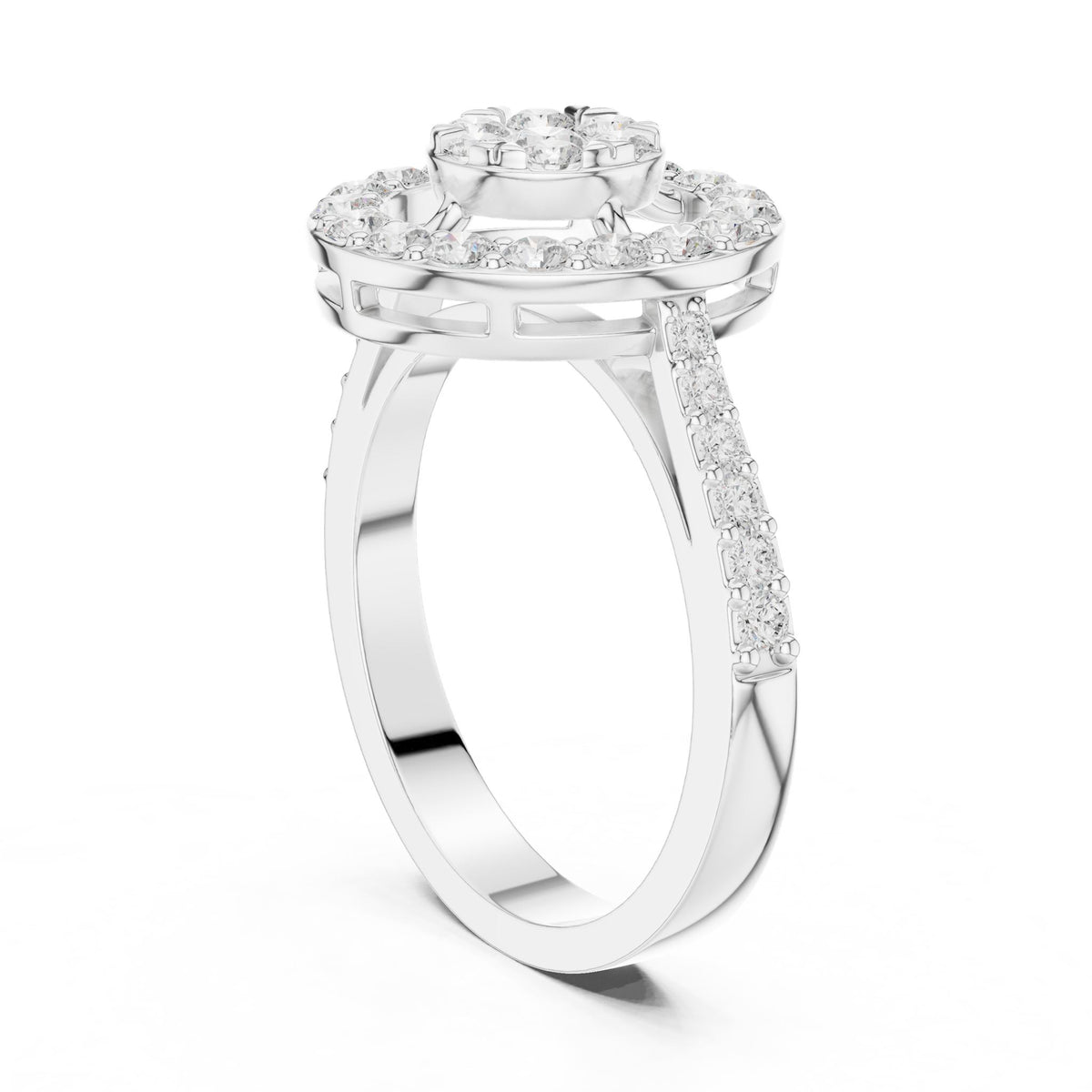 Round Halo Lab Grown Diamond Engagement Ring
