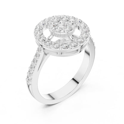 Round Halo Lab Grown Diamond Engagement Ring