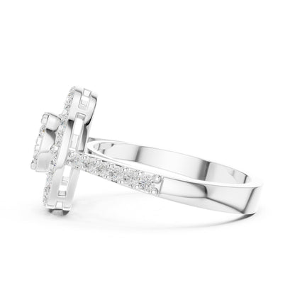 Round Halo Lab Grown Diamond Engagement Ring