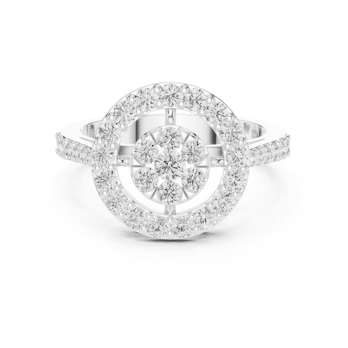 Round Halo Lab Grown Diamond Engagement Ring