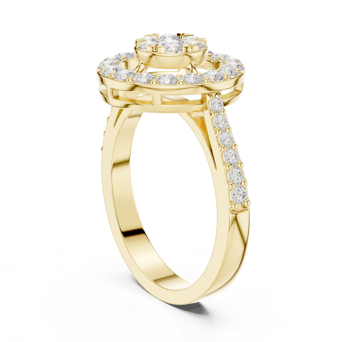 Round Halo Lab Grown Diamond Engagement Ring