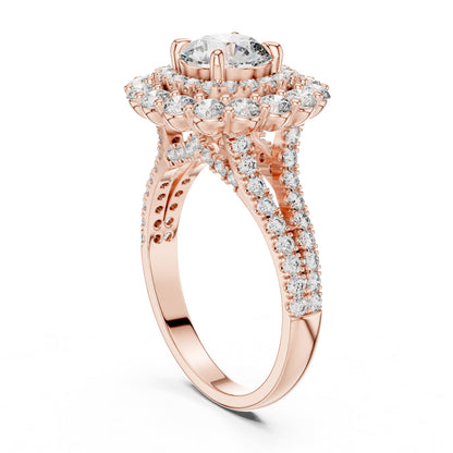 Round Halo Lab Grown Diamond Engagement Ring