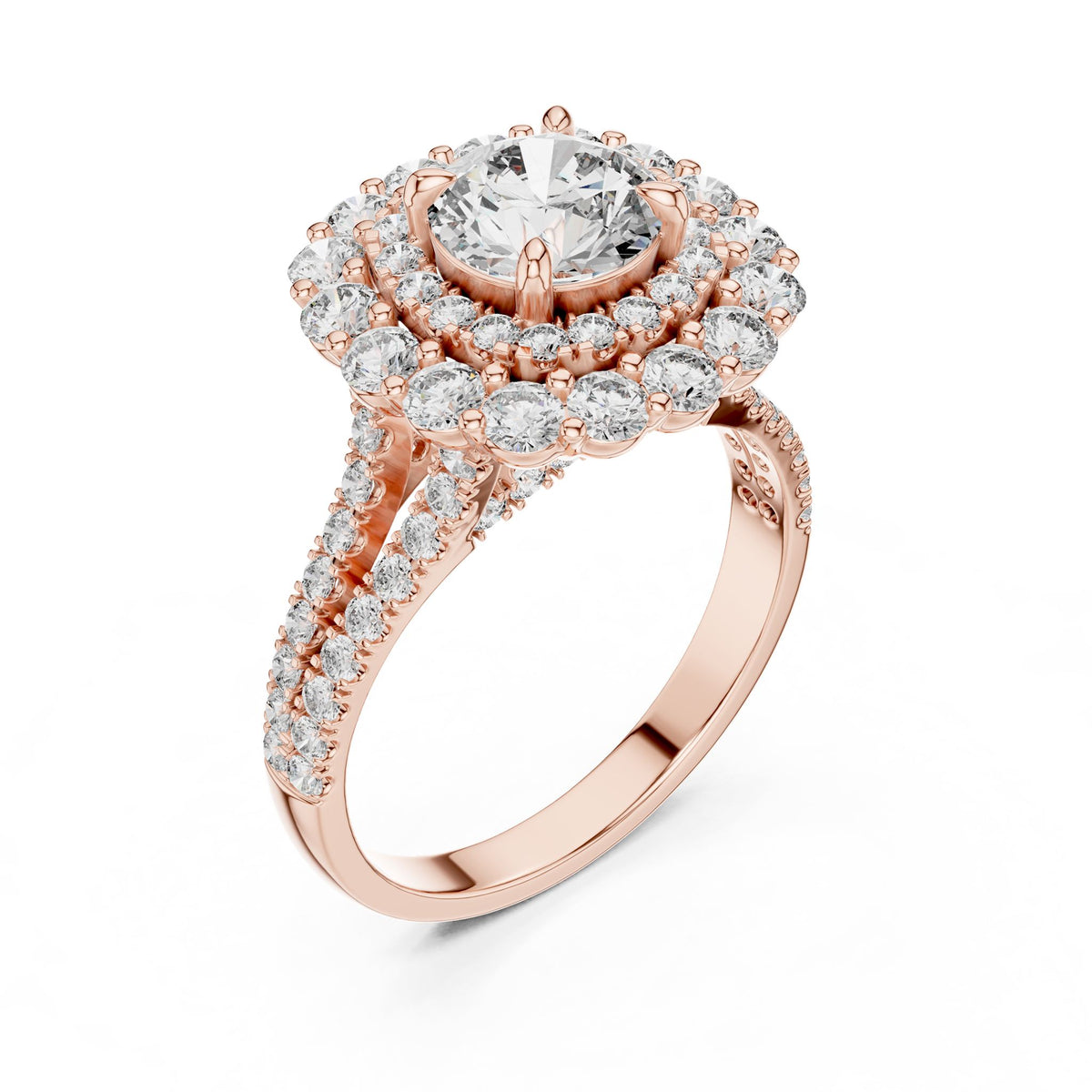Round Halo Lab Grown Diamond Engagement Ring