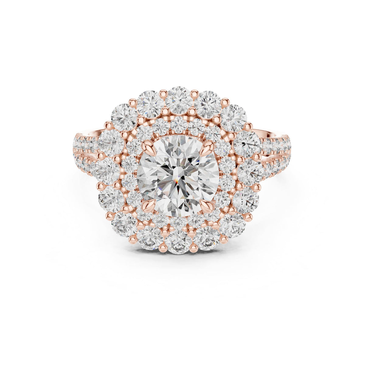 Round Halo Lab Grown Diamond Engagement Ring