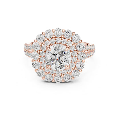 Round Halo Lab Grown Diamond Engagement Ring