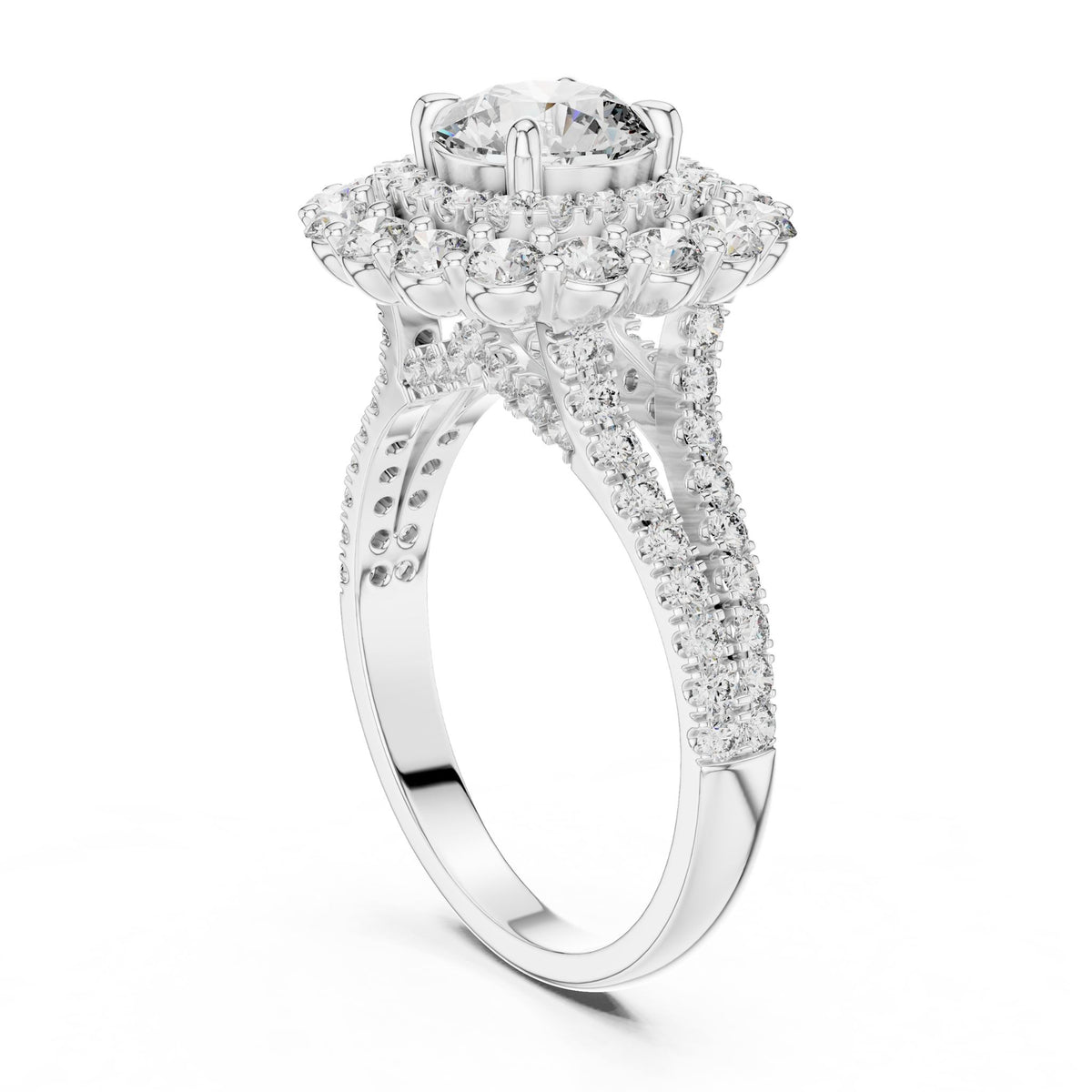 Round Halo Lab Grown Diamond Engagement Ring
