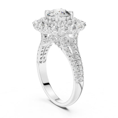 Round Halo Lab Grown Diamond Engagement Ring