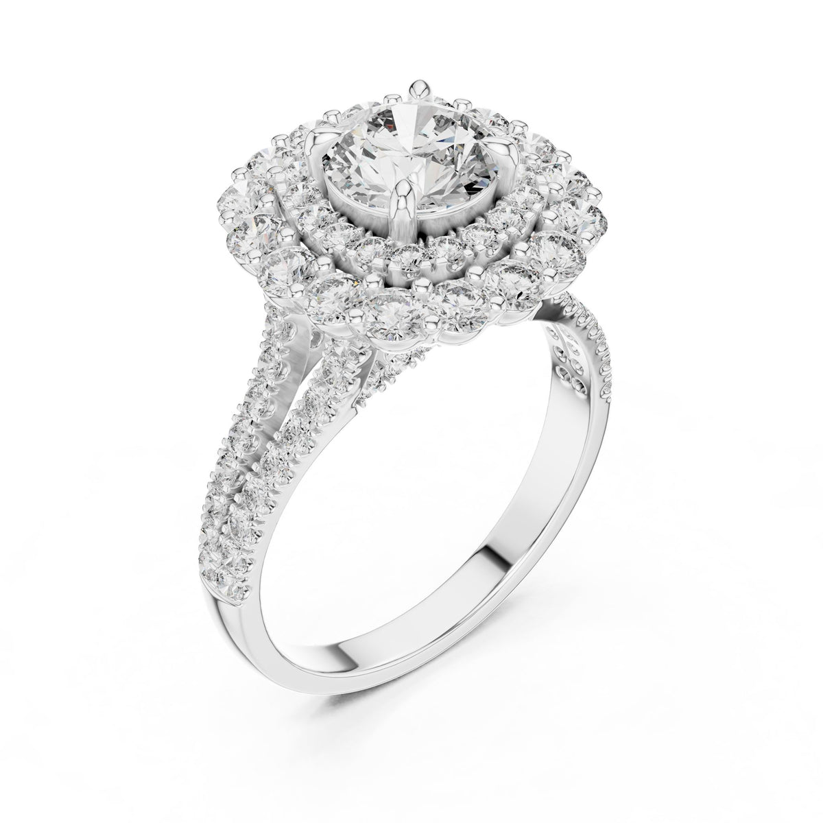 Round Halo Lab Grown Diamond Engagement Ring