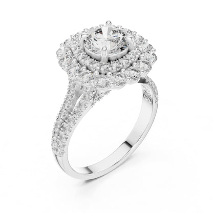 Round Halo Lab Grown Diamond Engagement Ring