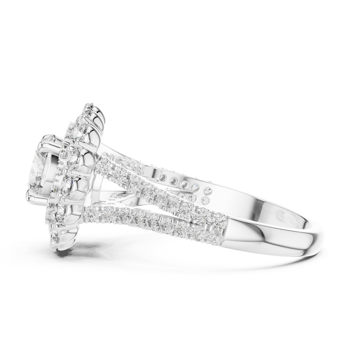 Round Halo Lab Grown Diamond Engagement Ring