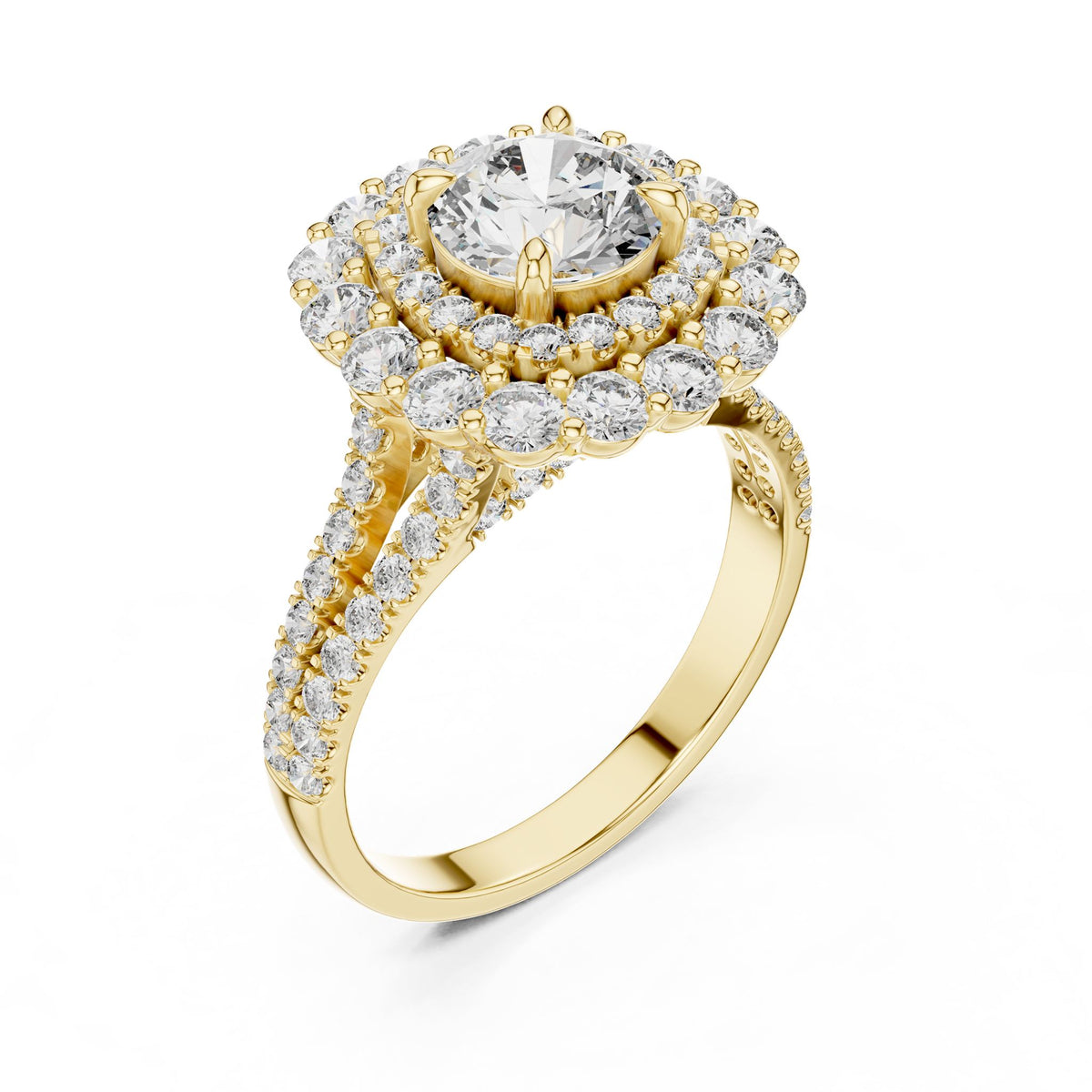 Round Halo Lab Grown Diamond Engagement Ring