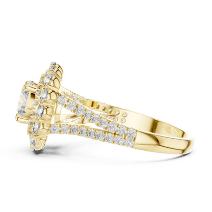 Round Halo Lab Grown Diamond Engagement Ring