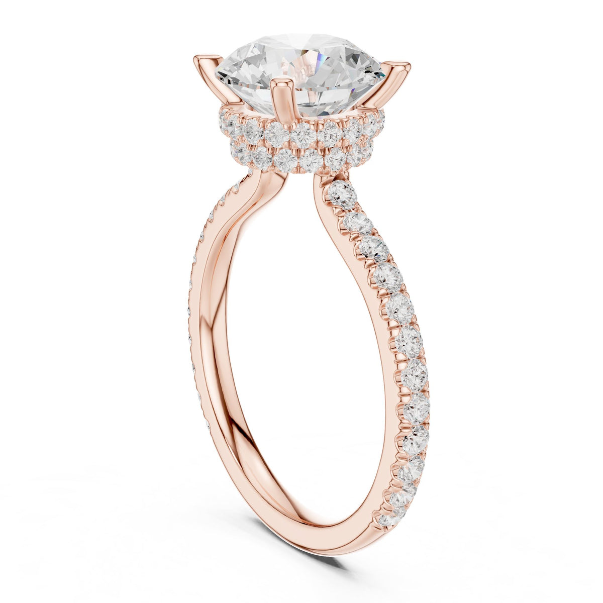 Round Halo Lab Grown Diamond Engagement Ring