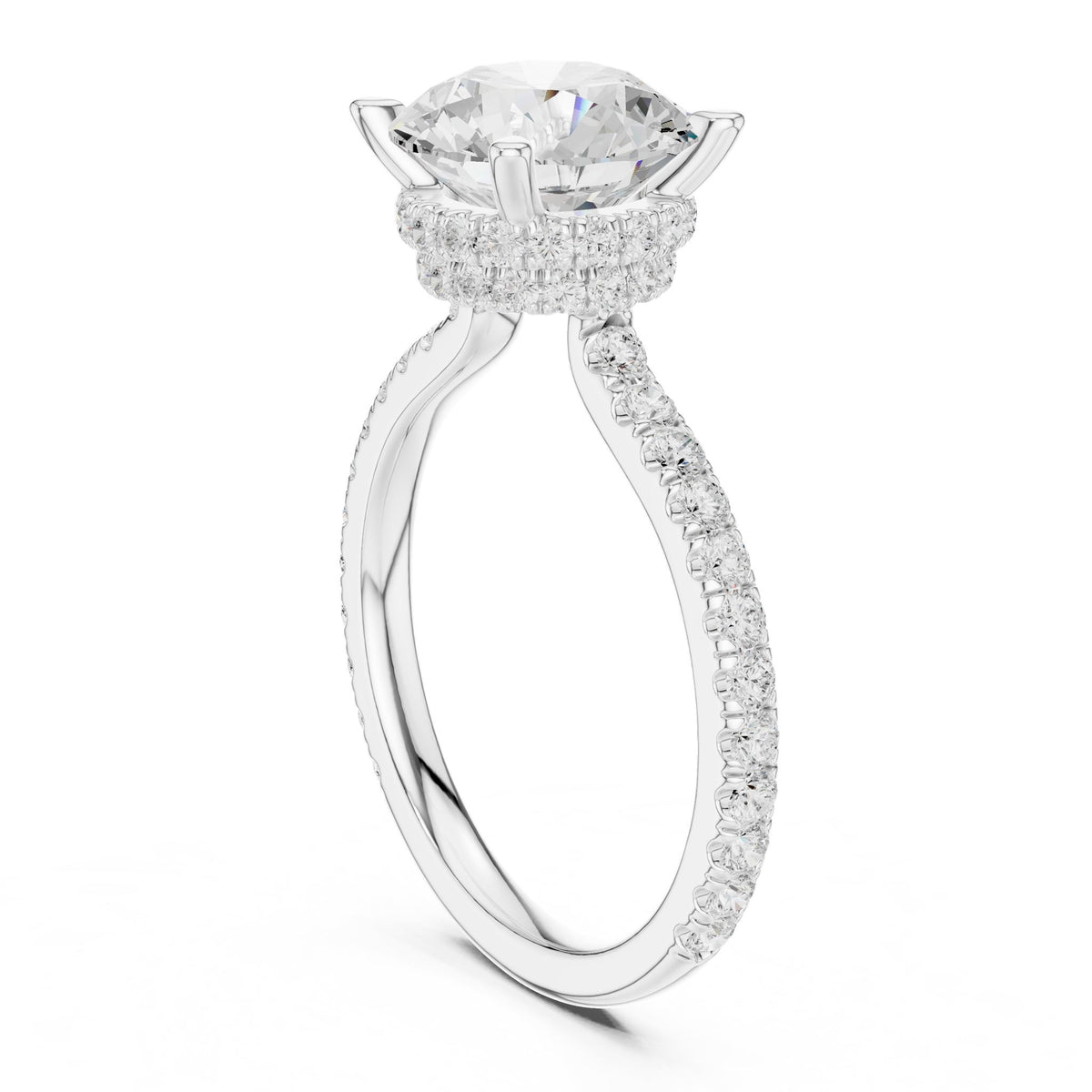Round Halo Lab Grown Diamond Engagement Ring