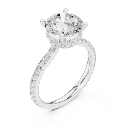 Round Halo Lab Grown Diamond Engagement Ring