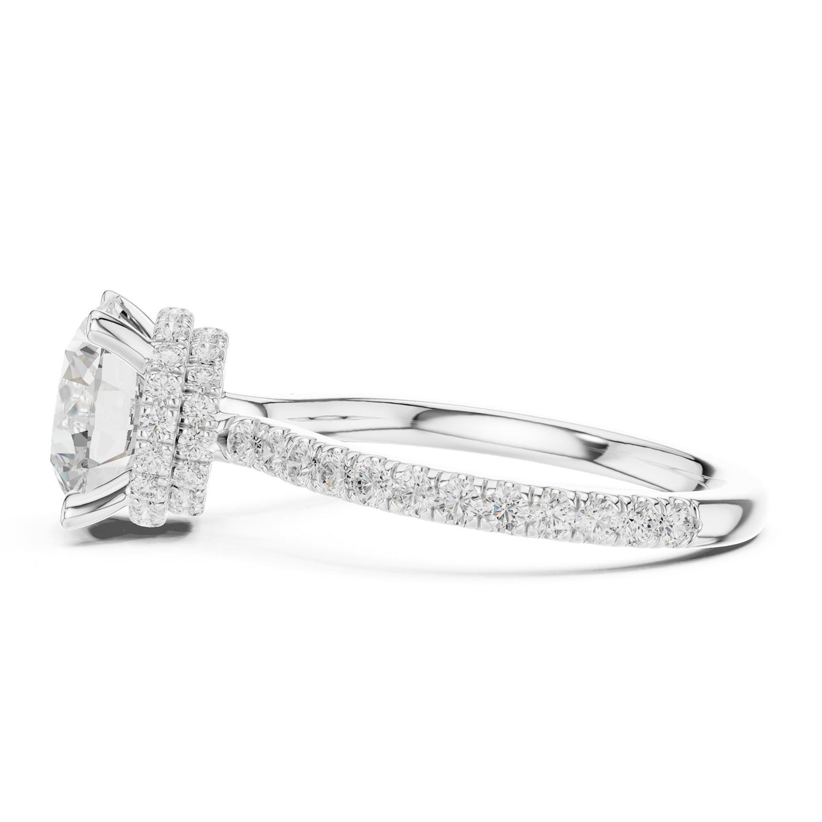 Round Halo Lab Grown Diamond Engagement Ring